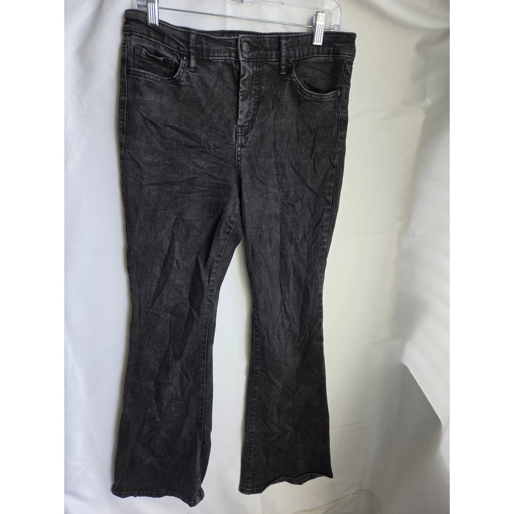 Jessica Simpson High Rise Flare Jeans Womens Black Faded Slim High Flare